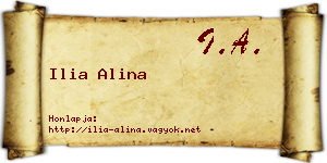 Ilia Alina névjegykártya